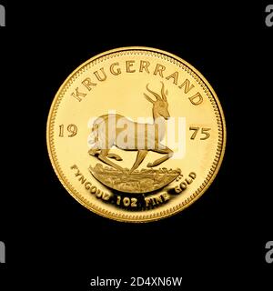 The Krugerrand - célèbre pièce d'or sud-africaine, 1975 Banque D'Images
