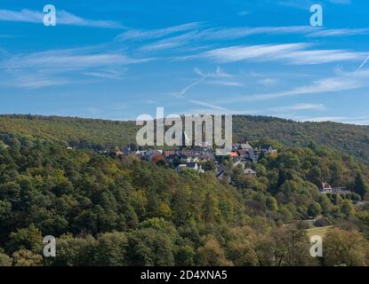 Vue sur les ruines d'Alttweilnau et du château d'Alttweilnau, Hesse, Allemagne Banque D'Images