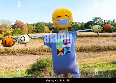 Cucurbit Farm, Acton, Massachusetts. Concours Scarecrow 2020. Banque D'Images