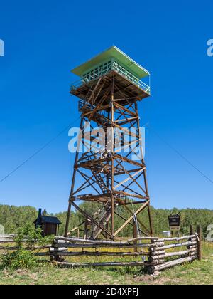 Jersey Jim Fire Lookout, San Juan National Forests près de Mancos, Colorado. Banque D'Images