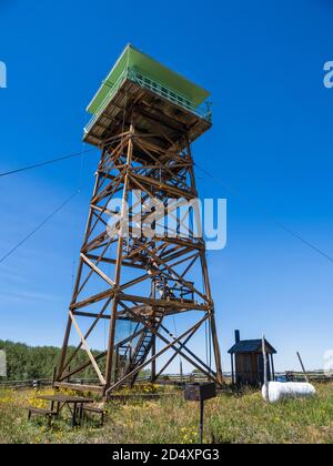 Jersey Jim Fire Lookout, San Juan National Forests près de Mancos, Colorado. Banque D'Images