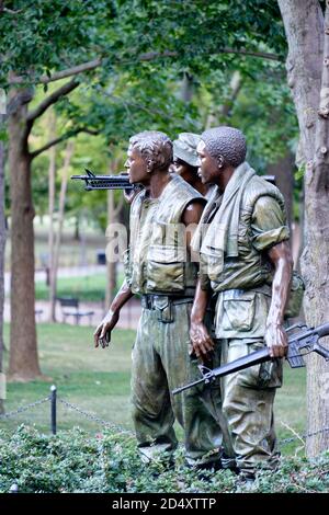 La statue des trois soldats au Vietnam Veterans Memorial in Washington DC