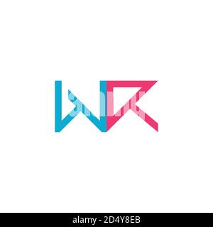 lettre wr lien flèche vers le haut ligne géométrique logo vecteur Illustration de Vecteur