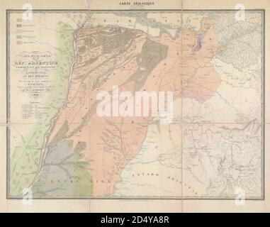 Ancienne carte géologique de l'Argentine [Argentine] du livre 'Voyage dans l'Amérique Méridionale' [Voyage en Amérique du Sud: (Brésil, République orientale de l'Uruguay, République Argentine, Patagonie, république du Chili, république de Bolivie, république du Pérou), exécuté au cours des années 1826 - 1833] Atlas par: Orbigny, Alcide Dessalines d'Orbigny, 1802-1857; montagne, Jean François Camille, 1784-1866; Martius, Karl Friedrich Philipp von, 1794-1868 publié Paris :chez Pitois-Levrault. Publie à Paris en 1846-1847 Banque D'Images