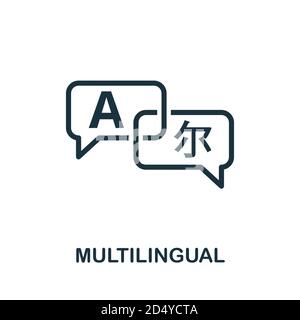 Icône multilingue. Élément simple de la collection de compétences de la vie. Icône multilingue remplie pour les modèles, les infographies et bien plus encore Illustration de Vecteur