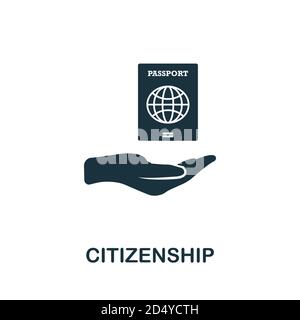 Icône de citoyenneté. Élément simple de la collection de compétences de la vie. Icône Citoyenneté remplie pour les modèles, les infographies et plus encore Illustration de Vecteur