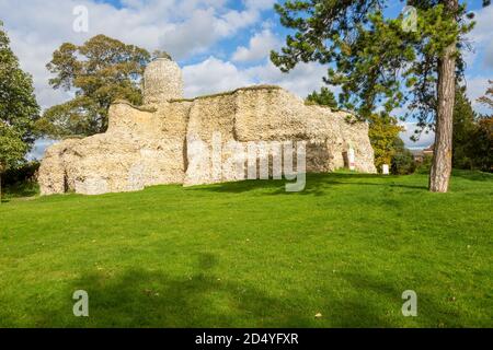 Murs des ruines historiques du château de Walden, Saffron Walden, Essex, Angleterre, Royaume-Uni Banque D'Images