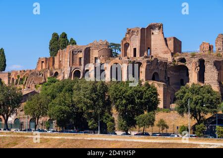 Temple d'Apollon Palatin ruines antiques sur le Mont Palatin in Ville de Rome en Italie Banque D'Images