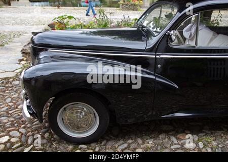 Peugeot 203 voiture française d'époque à Argentat, Correze, France Banque D'Images