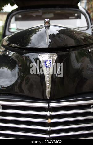 Peugeot 203 voiture française d'époque à Argentat, Correze, France Banque D'Images