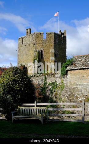 château de stokesay, armes de craven, shropshire, angleterre Banque D'Images