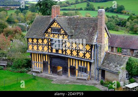 château de stokesay, armes de craven, shropshire, angleterre Banque D'Images