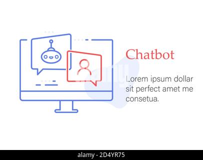 Bannière concept Chatboat en arrière-plan Illustration de Vecteur