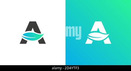 Lettre A motif logo feuille . Lettre A avec le concept de feuille . logo design vecteur ilustraation Illustration de Vecteur