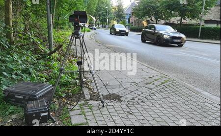 Piège radar mobile, Allemagne, Rhénanie-du-Nord-Westphalie Banque D'Images