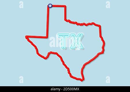 Carte en gras de l'État du Texas. Illustration vectorielle Illustration de Vecteur