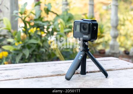 GUWAHATI, INDE - 12 janvier 2020 : caméra embarquée GoPro noir 7, caméra sportive, caméra étanche Banque D'Images