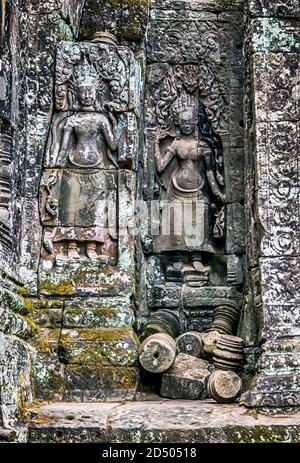 APSARA Bas secours Cambodge architecture khmère. Banque D'Images