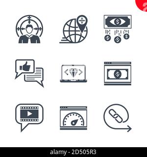 Jeu d'icônes SEO et d'opimisation Web Illustration de Vecteur