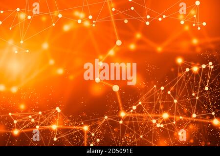 Toile de fond des technologies de connexion. Concept sans fil. Rendu 3D. Points connectés abstraits. Banque D'Images