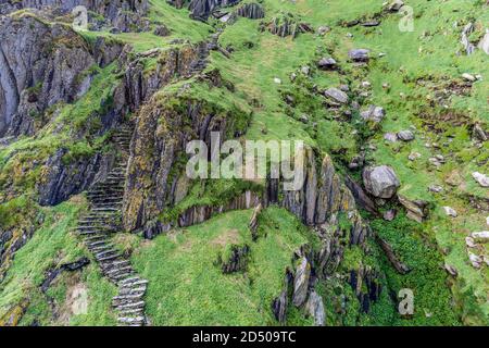 Skellig Michael, une partie des rochers Skellig, comté de Kerry, Irlande Banque D'Images