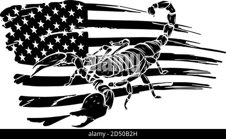 Silhouette noire Scorpion isolé sur fond blanc vectoriel Illustration de Vecteur