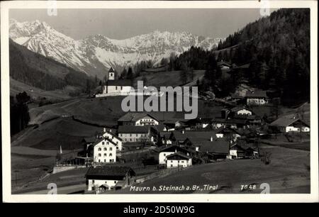 Maurn BEI Steinach am Brenner Tirol, Blick auf die Gemeinde mit Kirche | utilisation dans le monde entier Banque D'Images