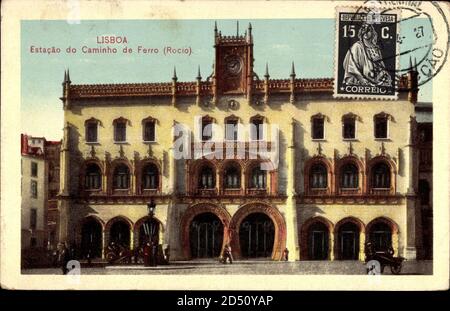 Lissabon Portugal, Estacao do Caminho de Ferro, Rocio | utilisation dans le monde entier Banque D'Images