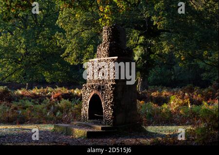 New Forest National Park, Royaume-Uni, 09 octobre 2020. La cheminée portugaise est un monument commémoratif de guerre de la première Guerre mondiale situé dans le parc national de New Forest, au Royaume-Uni. Il est situé à proximité Banque D'Images