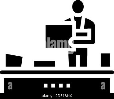 recycling plant worker sorting garbage glyph icon vector illustration Illustration de Vecteur