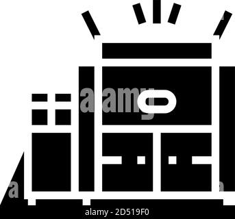 illustration du vecteur d'icône de glyphe de machine de l'usine de déchets Illustration de Vecteur