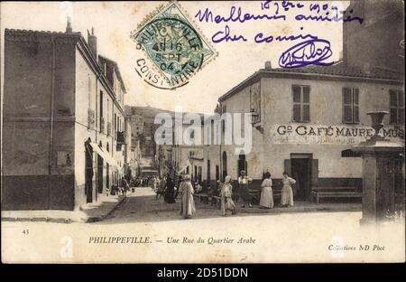 Skikda Philippeville Algerien, une rue du quartier arabe | utilisation dans le monde entier Banque D'Images