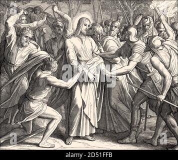 Arrestation de Jésus, Nouveau Testament, par Julius Schnorr von Carolsfeld, 1860 Banque D'Images