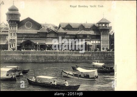 Bombay Indien, vue générale des bateaux sur la rivière, Royal Bombay Yacht Club | utilisation dans le monde entier Banque D'Images