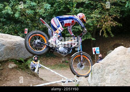 Takahisa Fujiinami (Montesa / Trial GP) lors du Championnat du monde de Trial FIM Hertz (Round 4) sur le circuit moto Club Lazzate le 11 octobre 2020 à la Banque D'Images