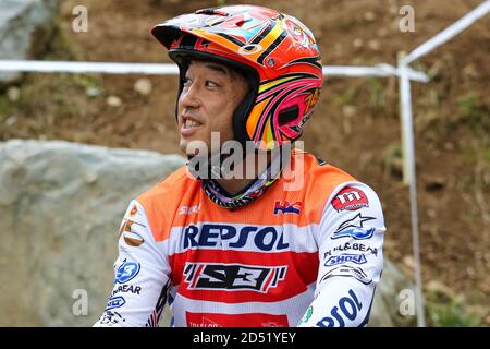 Takahisa Fujiinami (Montesa / Trial GP) lors du Championnat du monde de Trial FIM Hertz (Round 4) sur le circuit moto Club Lazzate le 11 octobre 2020 à la Banque D'Images