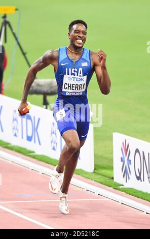 Michael Cherry (États-Unis). 4 relais de 400 mètres. Championnats du monde d'athlétisme de l'IAAF, Doha 2019 Banque D'Images