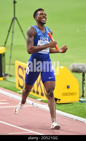 Michael Cherry (États-Unis). 4 relais de 400 mètres. Championnats du monde d'athlétisme de l'IAAF, Doha 2019 Banque D'Images