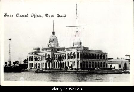 Port Said Ägitten, vue générale des bureaux du canal de Suez | utilisation dans le monde entier Banque D'Images