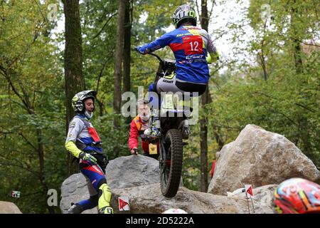 Jeroni Fajardo (Sherco / Trial GP) pendant le Championnat du monde de Trial FIM Hertz (Round 4) sur le circuit moto Club Lazzate le 11 octobre 2020 à Lazzate Banque D'Images