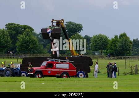 Soopwith Triplane N6290, Shuttleworth Collection Crash Landing. Banque D'Images