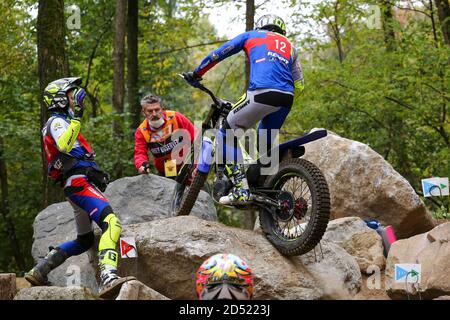 Jeroni Fajardo (Sherco / Trial GP) pendant le Championnat du monde de Trial FIM Hertz (Round 4) sur le circuit moto Club Lazzate le 11 octobre 2020 à Lazzate Banque D'Images