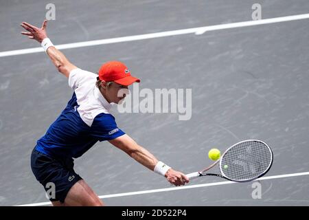 Cologne, Allemagne. 12 octobre 2020. Tennis: ATP Tour, célibataires, hommes, 1er tour, Hurkacz (Pologne) - Polmans (Australie). Marc Polmans en action. Credit: Marius Becker/dpa/Alay Live News Banque D'Images