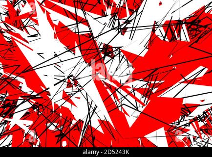Illustration vectorielle aléatoire chaotique de l'art contemporain. Lignes, formes aléatoires. Rouge Illustration de Vecteur