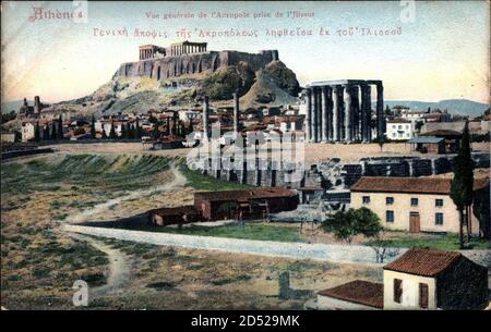 Athen Griechenland, vue générale de l'Acropole pry de l'Ilissus | utilisation dans le monde entier Banque D'Images