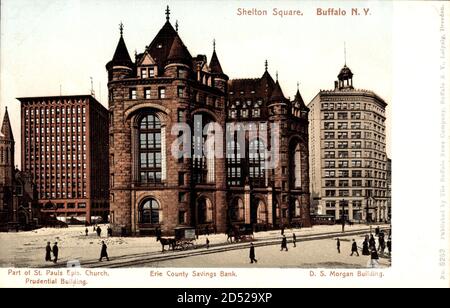 Buffalo New York USA, Shelton Square, Erie County Savings Bank | utilisation dans le monde entier Banque D'Images