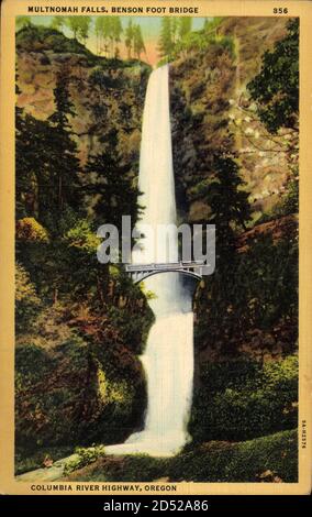 Troutdale Oregon, Multnomah Falls, Benson foot Bridge, Columbia River Highway | utilisation dans le monde entier Banque D'Images