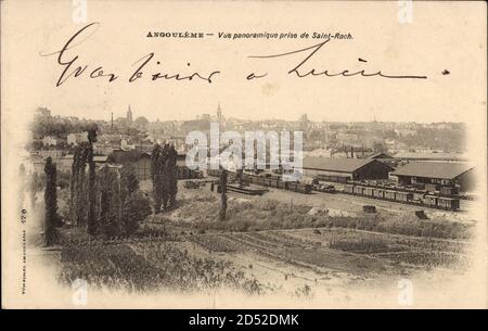 Angoulème Charente, vue panoramique levier de Saint Roch, la gare | usage dans le monde entier Banque D'Images