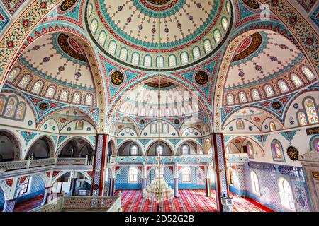 Manavgat, TURQUIE - 08 NOVEMBRE 2019 : Merkez Kulliye Cami ou la Mosquée centrale Manavgat est la plus grande mosquée de la région d'Antalya en Turquie Banque D'Images