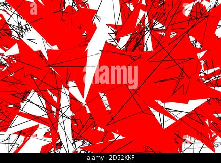 Illustration vectorielle aléatoire chaotique de l'art contemporain. Lignes, formes aléatoires. Rouge Illustration de Vecteur